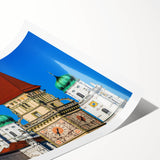 Extra large wall art featuring line art flowers in muted earth tones on a rolled canvas, ideal for large living room decor.