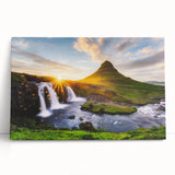 Black and white photograph of an Icelandic landscape on large stretched canvas, suitable as kitchen wall art.