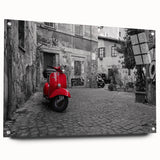 Acrylic print of a large abstract depiction of Rome in muted earth tones, ideal for dining room decor.