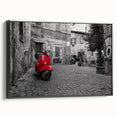 Black and white framed canvas of a vintage Rome landscape, ideal for bedroom wall art.