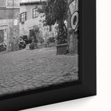 Extra large framed canvas featuring a textured depiction of Rome with black and colorful art elements.
