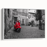 Vintage poster art of Rome, Italy, in colorful hues on extra-large framed canvas, ideal for living room decor.