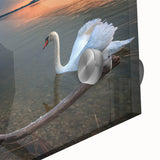 Large abstract wall art of a European scenery in Latvia, rendered in mid-century modernist style on acrylic glass.