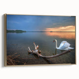Framed canvas depicting a vintage-style landscape of Latvia with muted gold and black tones, ideal for bedroom wall art.