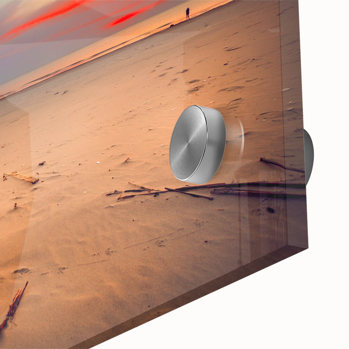 Large abstract wall art print of a European scenery in Lithuania, featuring muted earth tones on acrylic glass.