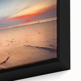 Extra large framed canvas featuring a textured, colorful European Lithuanian scenery on black background.