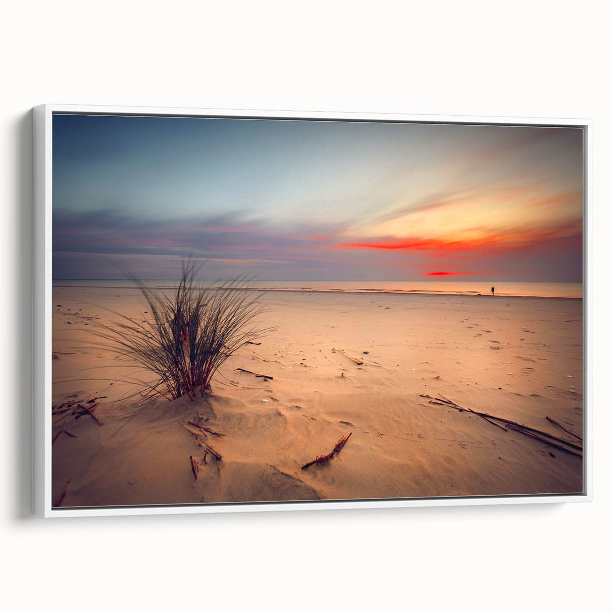 Vintage poster art of a European Lithianian scenery in vibrant colors on a framed canvas, ideal for living room decor.