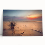 Large black and white stretched canvas of a European scenery, ideal for kitchen art.