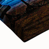 Large art of a black and white Barcelona landscape on stretched canvas, ideal for bedroom wall decor.