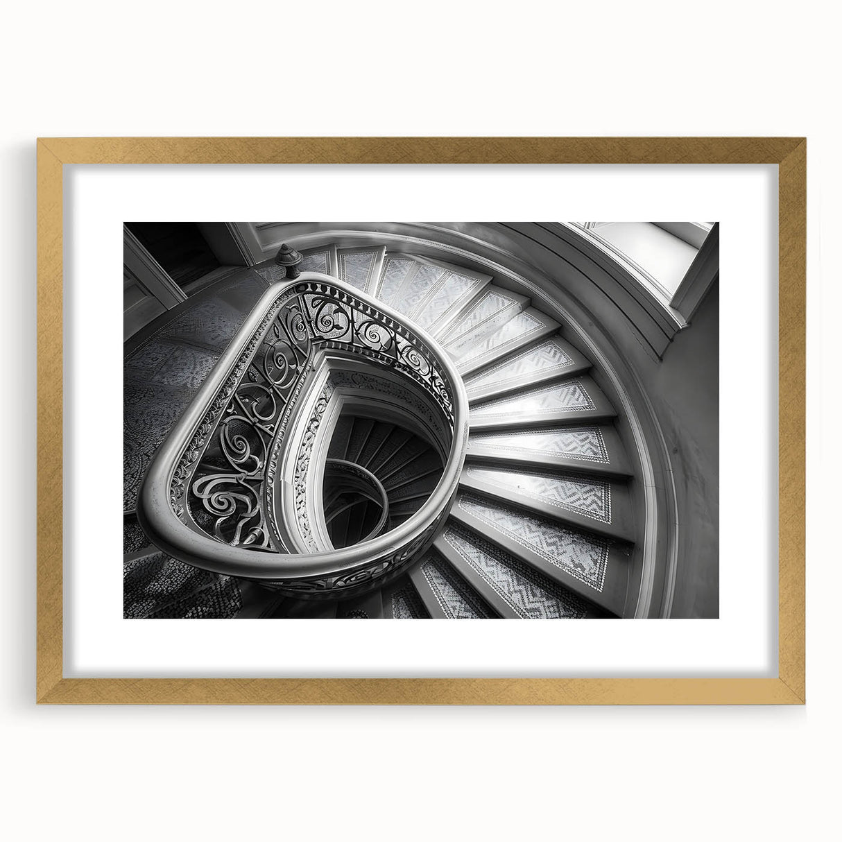 Extra large framed abstract print of the Vatican, in muted gold and white tones, ideal for living room decor.