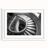 Abstract art print of the Vatican scenery in muted earth tones on a white-framed mat, ideal for dining room decor.