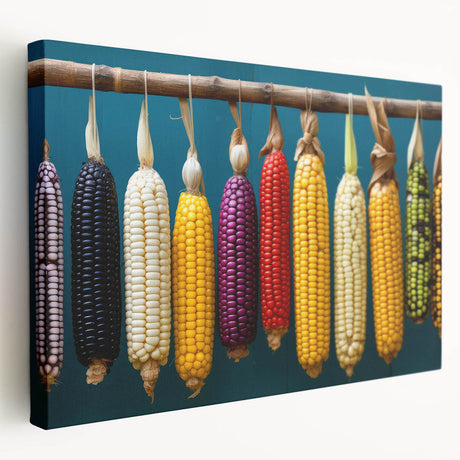 Large stretched canvas depicting the vibrant scenery of Oaxaca, Mexico, ideal for kitchen wall art.
