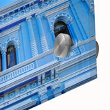 Large abstract wall art on acrylic glass featuring a mid-century modernist design with muted earth tones.