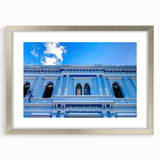 Textured abstract art print of Yucatán scenery in muted earth tones, framed in silver, suitable for bedroom art.