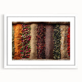 Abstract art print of Dubai skyline in muted gray and blue tones on a white framed poster.