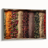 Framed canvas of Dubai landscape with vintage poster art style, featuring vibrant colors against a black background.