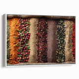 Vintage poster art of Dubai skyline in vibrant colors on a framed canvas, suitable for living room decor.