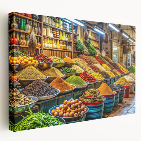 Large canvas print of Tel Aviv skyline in muted earth tones, ideal for kitchen wall art.
