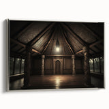 Framed canvas of a vintage-style landscape painting depicting Oceania, Fiji, with vivid color accents.