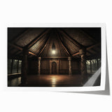 Extra large rolled print of a Fiji scenery with floral elements in vibrant colors, suitable for art wall dining room.