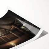 Extra large wall art featuring line art flowers in monochrome, printed on rolled canvas.