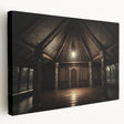 Large stretched canvas depicting a serene Fiji beach scene in soft blue and sandy hues, ideal for kitchen wall art.