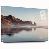 Acrylic print of Auckland skyline with vibrant twilight hues, ideal for bedroom or dining room decor.