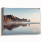 Framed canvas of a colorful Auckland landscape art painting, ideal for enhancing living room decor.