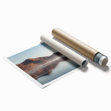 Extra large rolled print of Auckland skyline with muted blue tones, ideal for classy bathroom wall art.