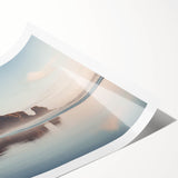 Extra large wall art featuring line art flowers and soft pastel shades on rolled print.