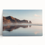 Black and white stretched canvas of Auckland skyline with a panoramic view, ideal for kitchen wall art or bedroom ambiance.