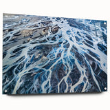 Acrylic print of a large abstract depiction of Canterbury, New Zealand in muted earth tones.