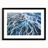 Extra large abstract art print of vibrant, colorful New Zealand Canterbury scenery on a textured canvas, framed in black.
