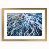 Extra large abstract art print of Canterbury, New Zealand scenery in gold frame.