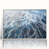 Modern art wall decor featuring a serene Canterbury, New Zealand landscape in pastel shades on a white framed acrylic.