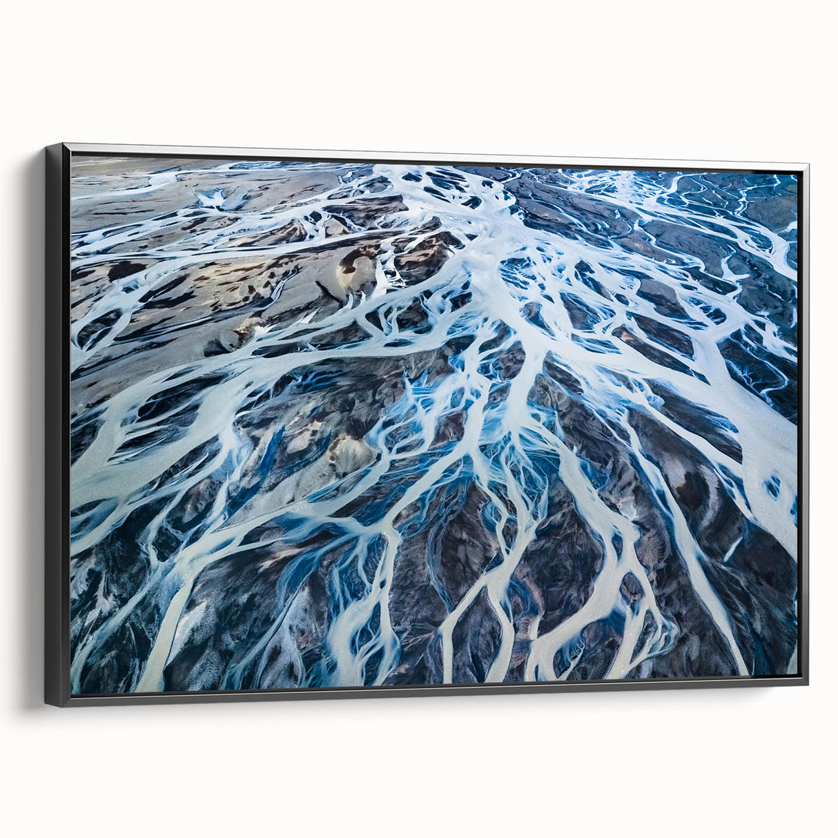 Black and white landscape art painting of Canterbury, New Zealand on framed canvas, suitable for bedroom decor.
