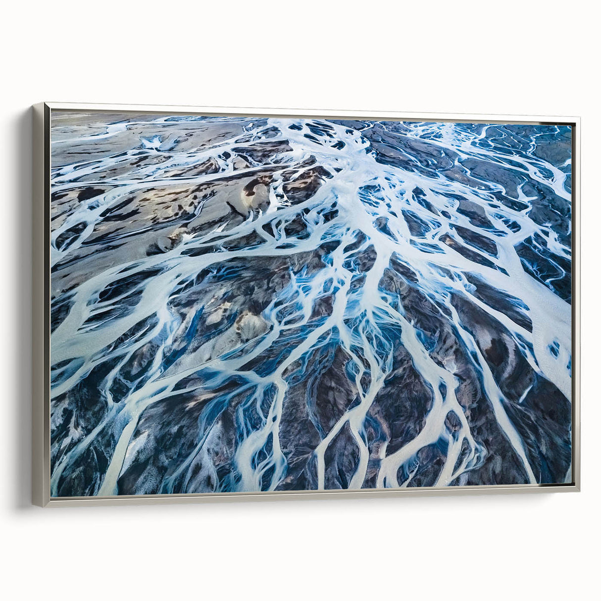 Framed canvas depicting a vintage-style landscape of Canterbury, New Zealand, with vibrant green and blue tones.