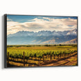 Black and white landscape art painting of an Argentinian scenery on framed canvas, ideal for bedroom wall decor.