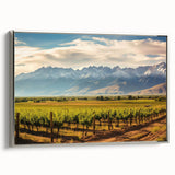 Landscape art painting of Argentine scenery on framed canvas, featuring colorful art with black border.