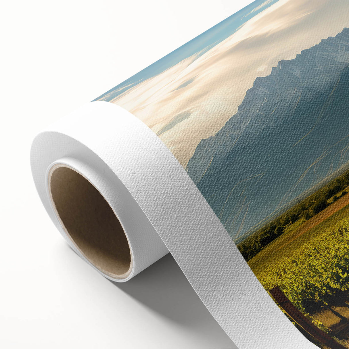 Art deco poster of an Argentine landscape in pastel shades on rolled canvas, ideal for nursery wall art.