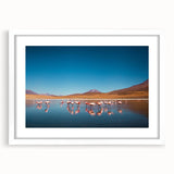 Abstract art print of a Bolivian landscape in muted earth tones on a framed white mat.