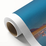 Art deco poster of a Bolivian landscape in pastel shades on rolled canvas, ideal for nursery wall art.