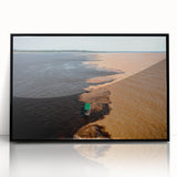 Large abstract wall art depicting a stylized Brazilian landscape in vibrant colors on a framed acrylic.