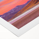 Art deco poster of a vibrant Chilean landscape on rolled canvas, suitable for dining room decor.