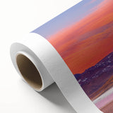 Art deco poster of a Chilean landscape in muted earth tones on rolled canvas, ideal for nursery wall art.