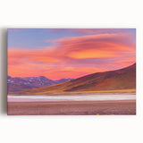 Black and white stretched canvas of a Chilean landscape, ideal for kitchen wall art.