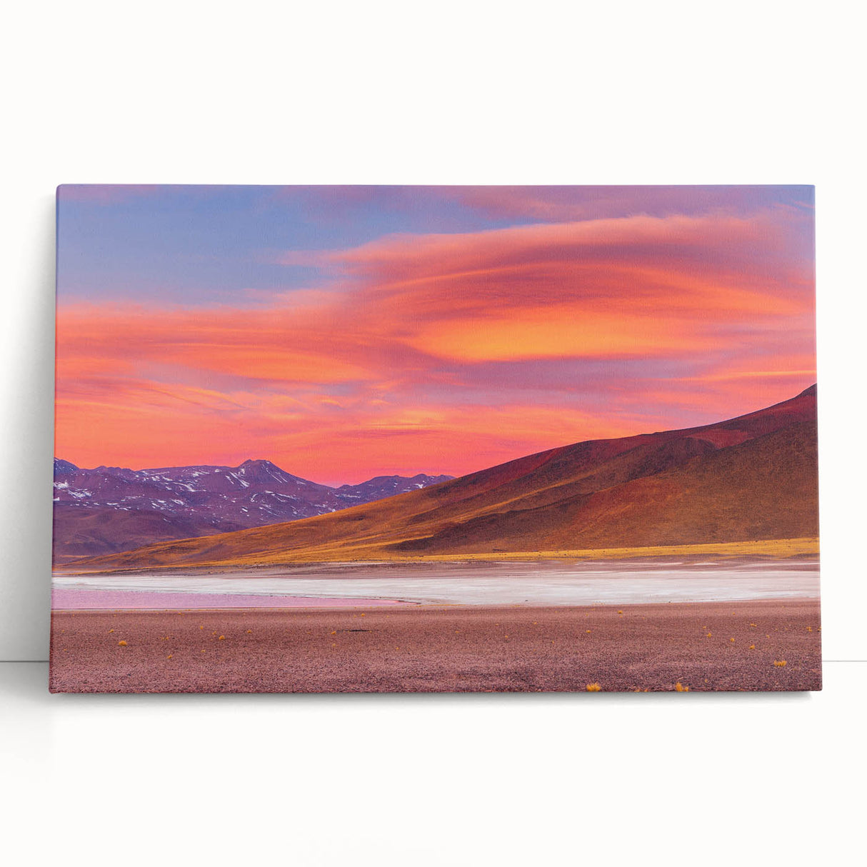 Black and white stretched canvas of a Chilean landscape, ideal for kitchen wall art or bedroom ambiance.