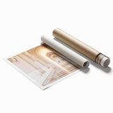 Extra large rolled print featuring a serene Alabama landscape with soft floral elements in muted earth tones.