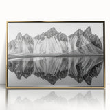 Large art print of an Alaskan scenery in muted earth tones on framed acrylic, ideal for modern art wall decor.