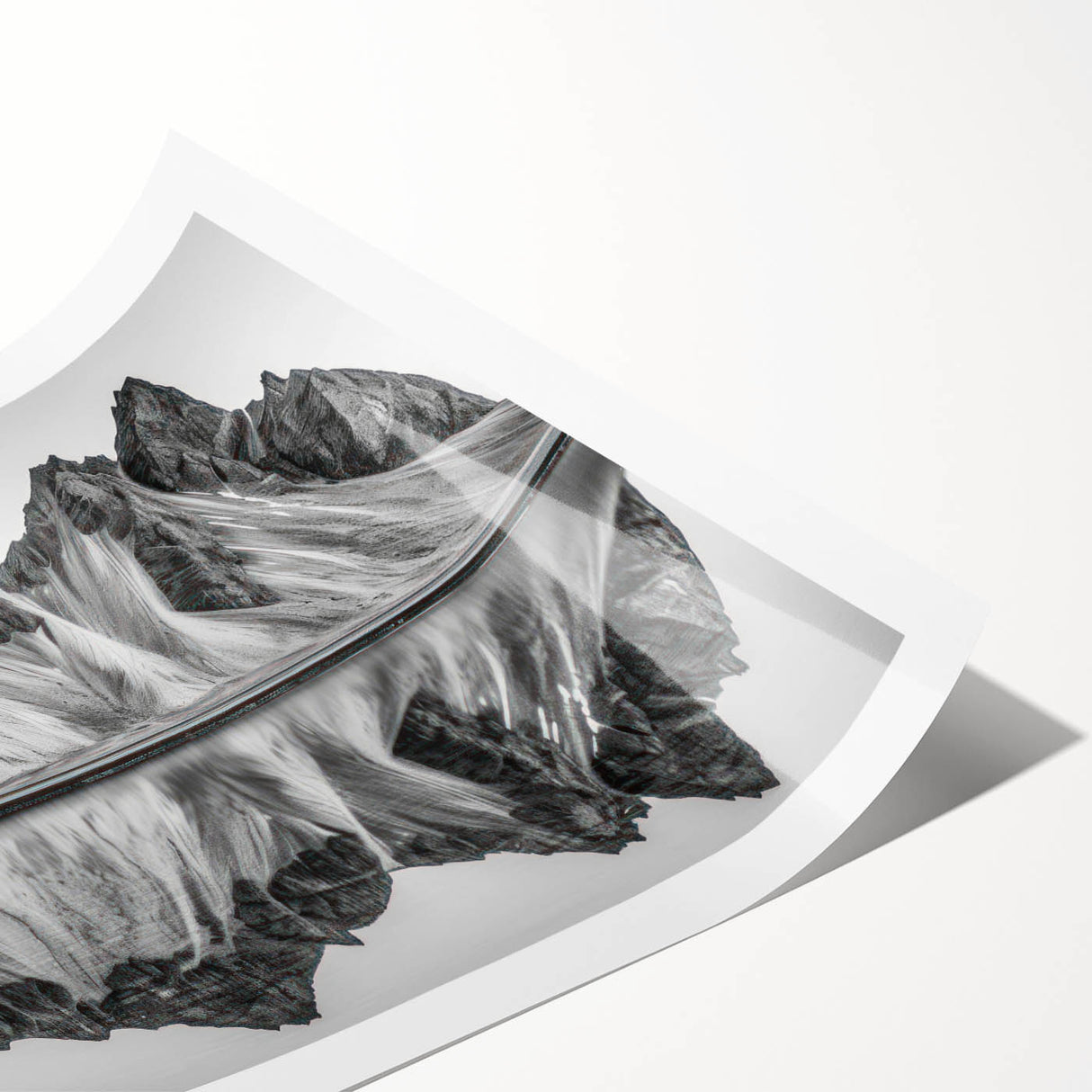 Extra large rolled print of line art flowers in muted earth tones, ideal for large living room wall art.